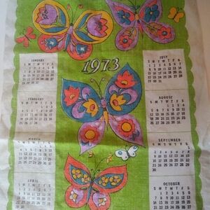 Vintage cloth 1973 Butterfly calendar.